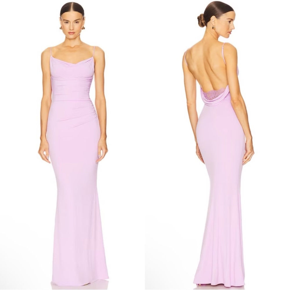 Katie May Lilac Cowl-Back Maxi Gown